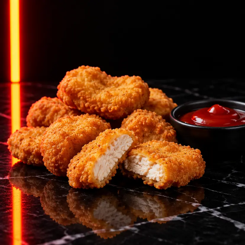 Nuggets di pollo croccanti con ketchup