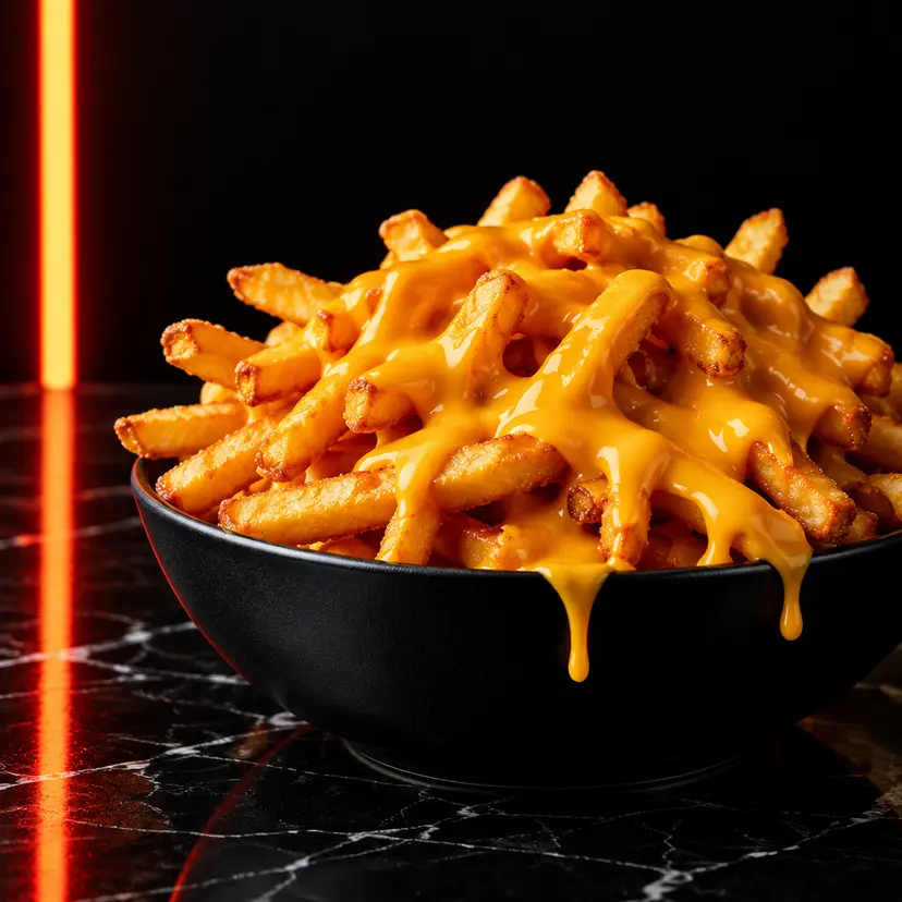 Patatine fritte con salsa cheddar